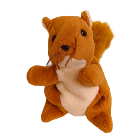 Ty Other - -RETIRED ORIGINAL Ty Beanie Baby NUTS the Squirrel sitting stuffed Plush NO TAGS